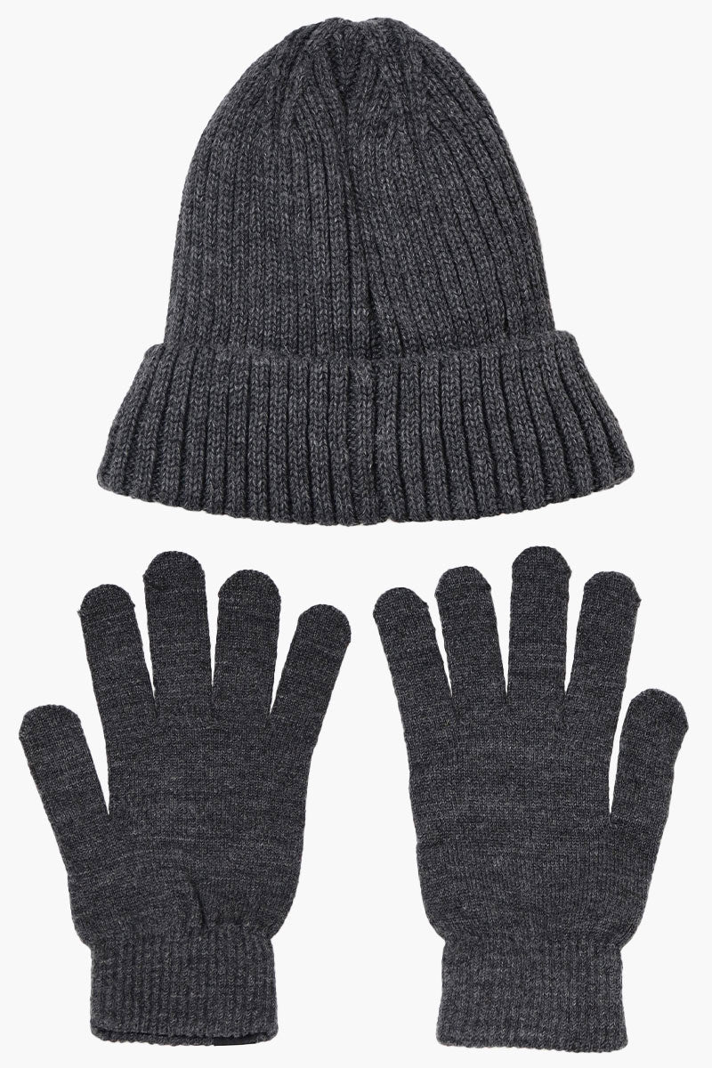 Canada Weather Gear Gloves Cuffed Beanie Hat Set - Grey - Womens Hats - Canada Weather Gear