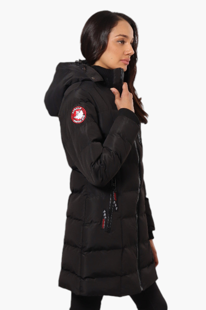 Canada Weather Gear 3/4 Length Bubble Parka Jacket - Black - Womens Parka Jackets - Canada Weather Gear