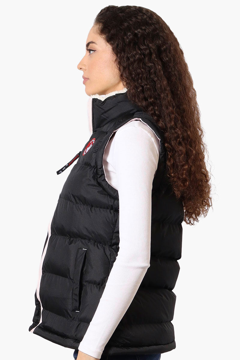 Canada Weather Gear Fleece Lined Collar Bubble Vest - Black - Womens Vests - Canada Weather Gear