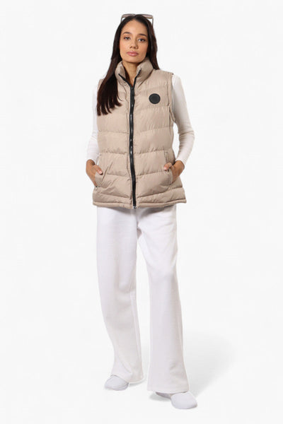 Super Triple Goose Solid Bubble Vest - Beige - Womens Vests - Canada Weather Gear