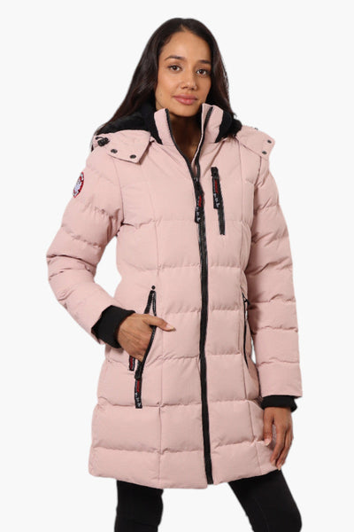 Canada Weather Gear 3/4 Length Bubble Parka Jacket - Pink - Womens Parka Jackets - Canada Weather Gear