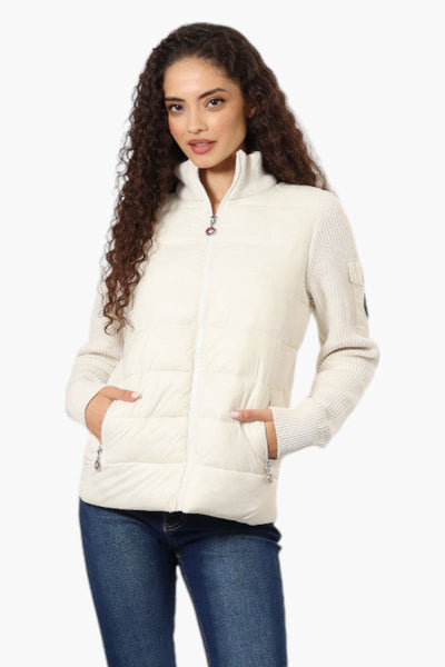 Canada Weather Gear Sweater Knit Polyfill Lightweight Jacket - White - Womens Lightweight Jackets - Canada Weather Gear