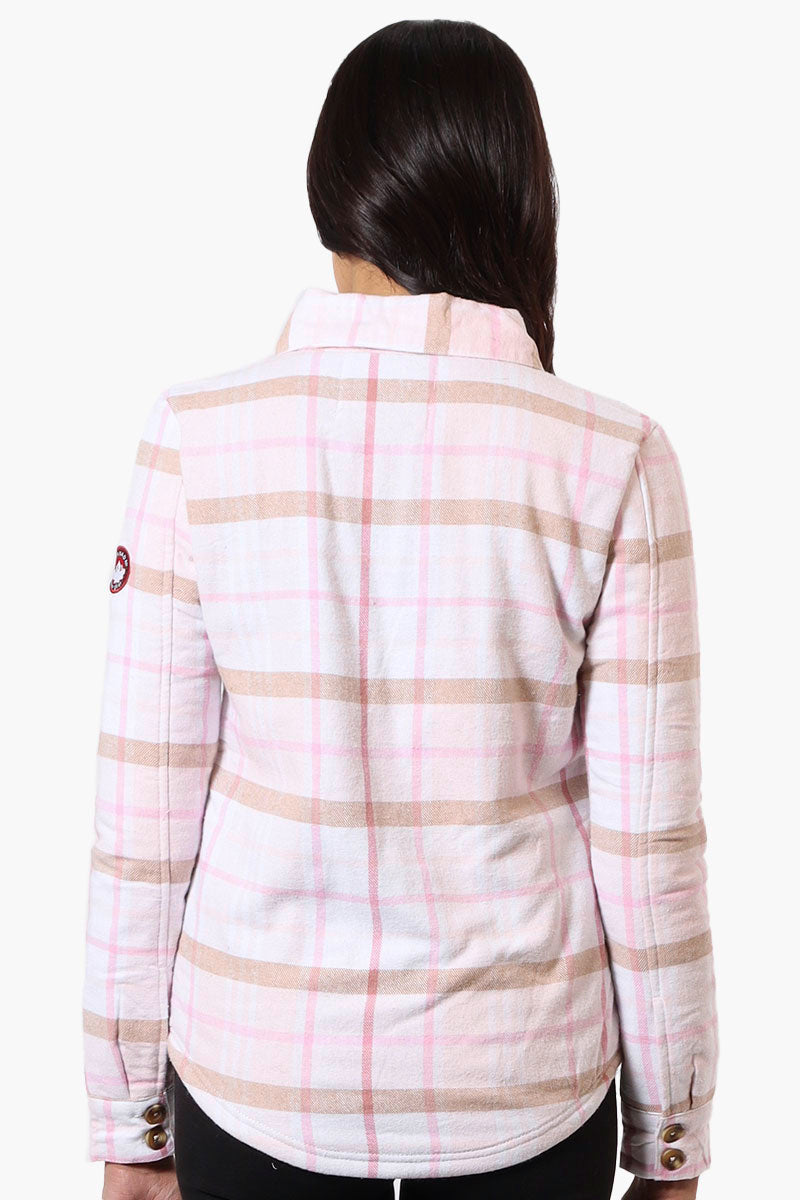 Canada Weather Gear Plaid Fleece Lined Shacket - Blush - Womens Lightweight Jackets - Canada Weather Gear