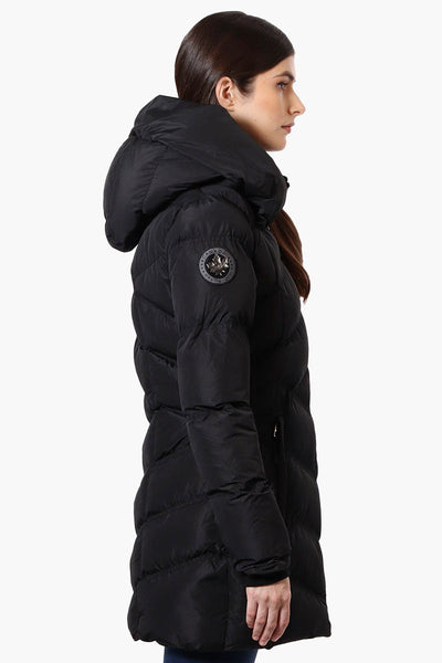 Canada Weather Gear Chevron Quilted Puffer Parka Jacket - Black - Womens Parka Jackets - Canada Weather Gear