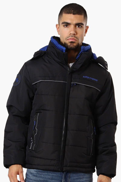 Super Triple Goose Contrast Detail Bubble Bomber Jacket - Black - Mens Bomber Jackets - Canada Weather Gear