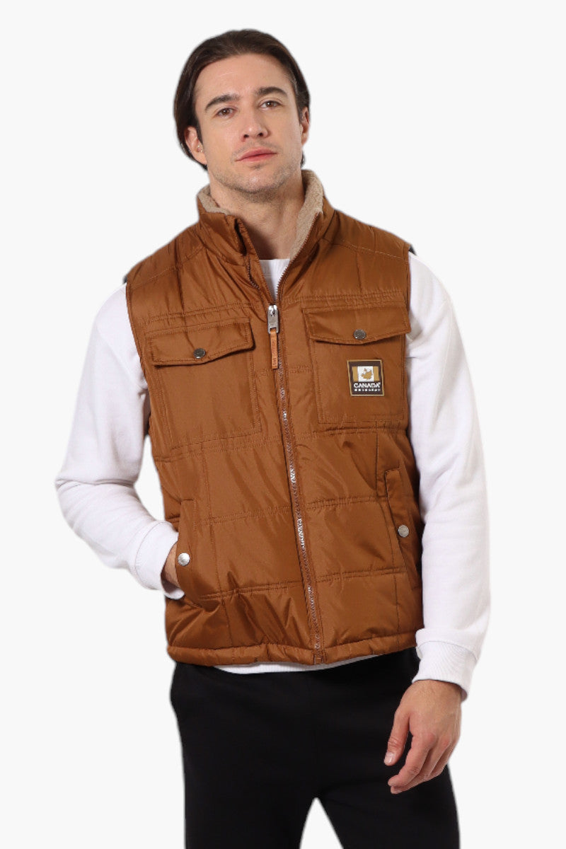 Canada Work Gear Sherpa Collar Bubble Vest - Brown - Mens Vests - Canada Weather Gear