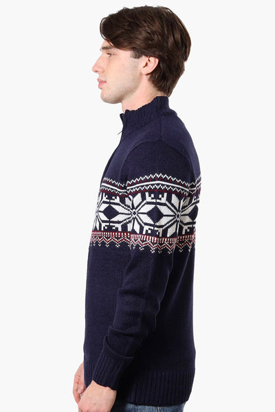 Canada Weather Gear Fair Isle Pattern Pullover Sweater - Navy - Mens Pullover Sweaters - Canada Weather Gear