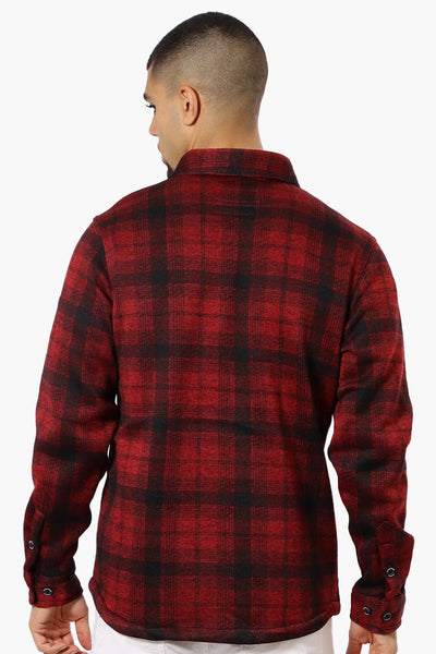 Canada Weather Gear Plaid Flap Pocket Lightweight Jacket - Red - Mens Lightweight Jackets - Canada Weather Gear