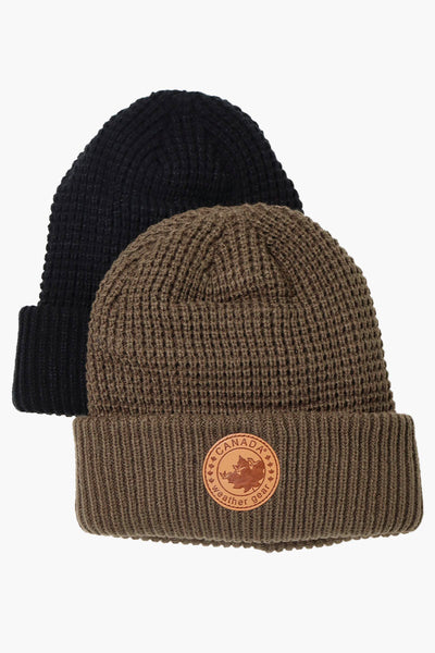 Canada Weather Gear 2 Pack Waffle Knit Hat - Olive - Mens Hats - Canada Weather Gear