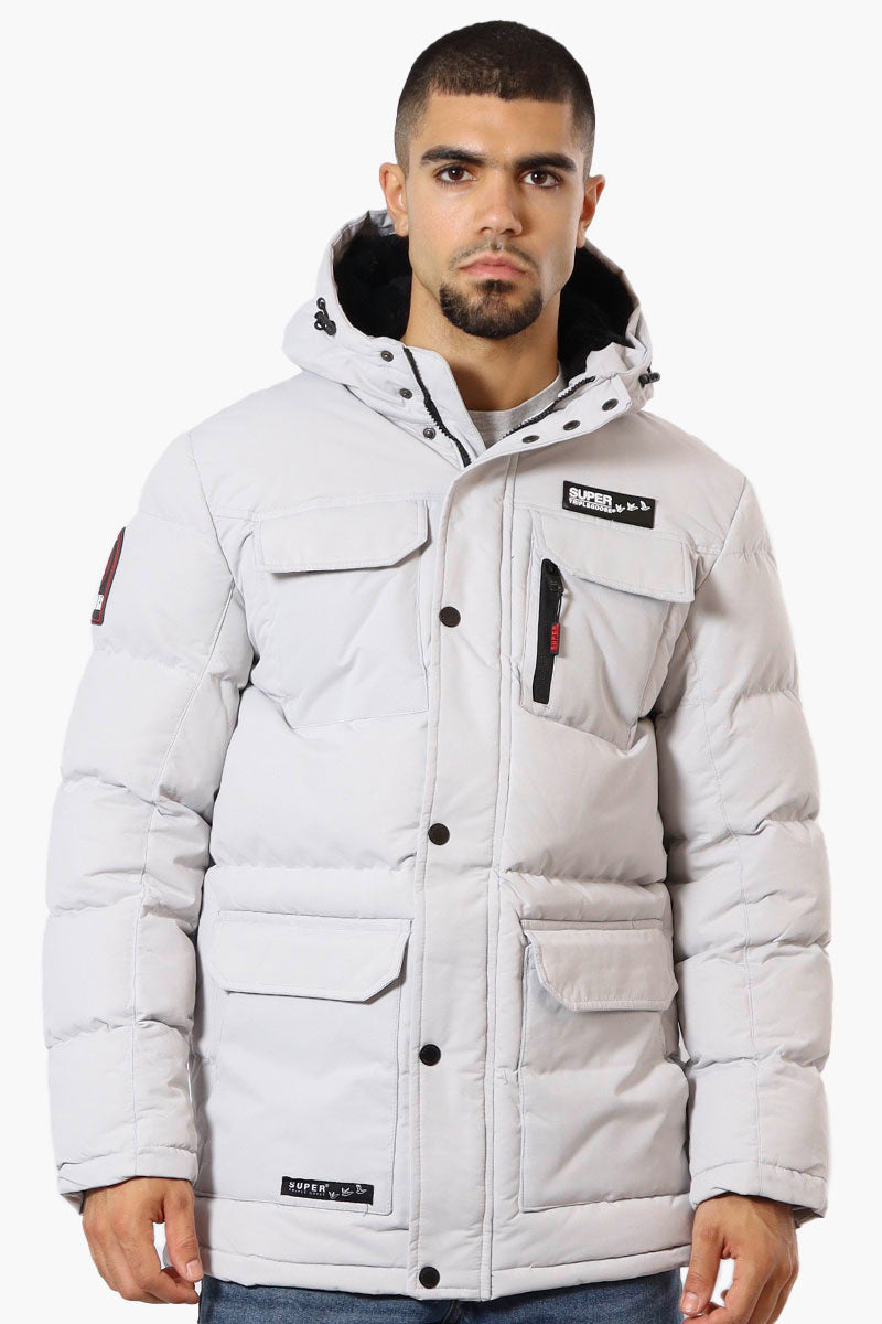 Super Triple Goose 4 Pocket Sherpa Lined Parka Jacket - Stone - Mens Parka Jackets - Canada Weather Gear