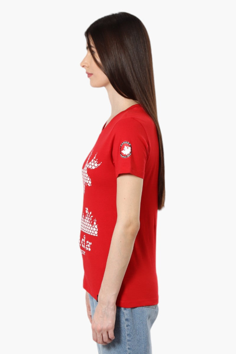 Canada Weather Gear Moose Print Tee - Red - Womens Tees & Tank Tops - Canada Weather Gear