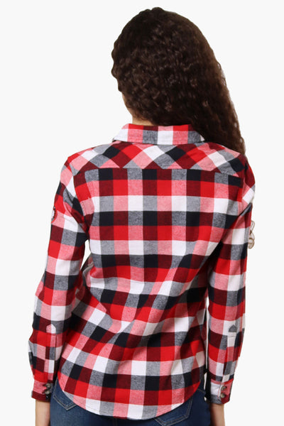 Canada Weather Gear Flannel Button Up Shirt - Red - Womens Shirts & Blouses - Canada Weather Gear