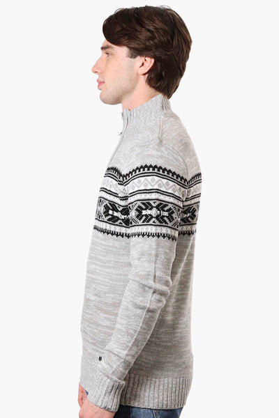 Canada Weather Gear Fair Isle Pattern Pullover Sweater - Grey - Mens Pullover Sweaters - Canada Weather Gear