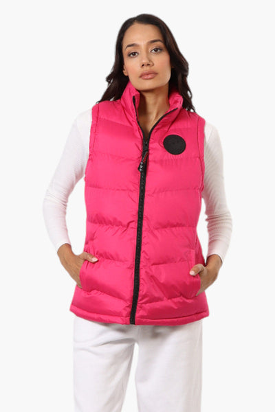 Canada Weather Gear Solid Bubble Vest - Pink - Womens Vests - Canada Weather Gear