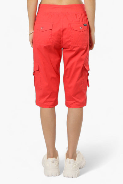 Canada Weather Gear Tie Waist Cargo Capris - Red - Womens Shorts & Capris - Canada Weather Gear