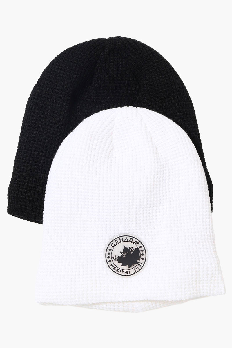 Canada Weather Gear 2 Pack Plush Lined Beanie Hat - White - Mens Hats - Canada Weather Gear