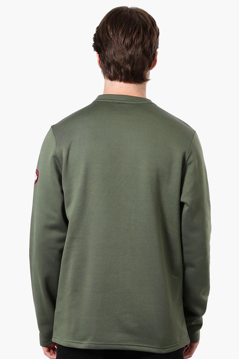 Canada Weather Gear Fleece Henley Sweatshirt - Olive - Mens Hoodies & Sweatshirts - Canada Weather Gear