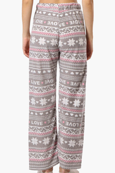 Canada Weather Gear Love Pattern Wide Leg Pajama Pants - Grey - Womens Pajamas - Canada Weather Gear