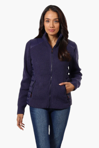 Canada Weather Gear Sweater Knit Zip Up Lightweight Jacket - Navy - Womens Lightweight Jackets - Canada Weather Gear