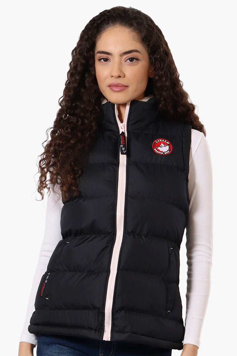 Canada Weather Gear Fleece Lined Collar Bubble Vest - Navy - Womens Vests - Canada Weather Gear