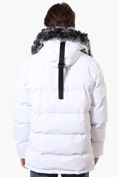 Canada Weather Gear Faux Fur Hood Parka Jacket - White - Mens Parka Jackets - Canada Weather Gear