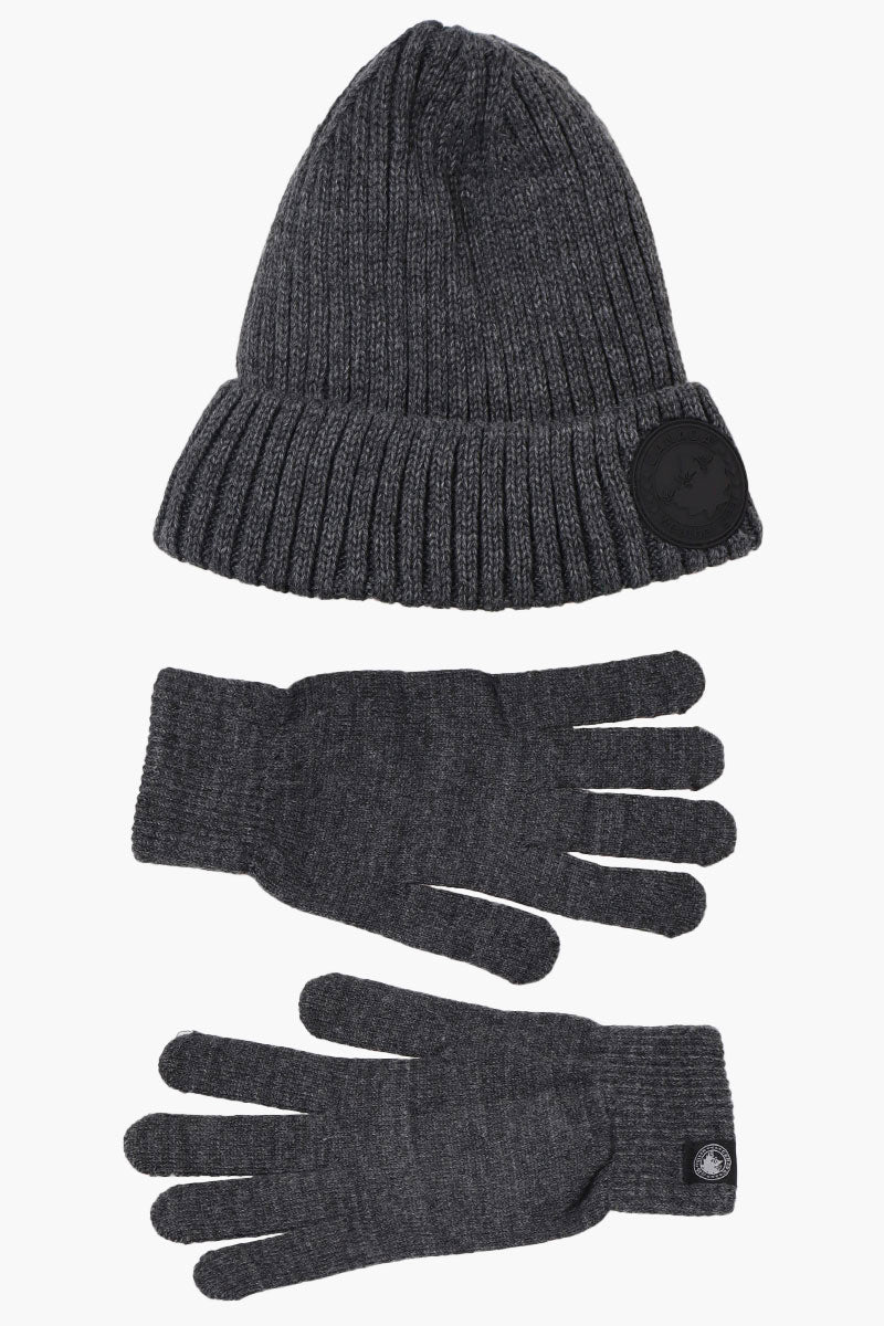 Canada Weather Gear Gloves Cuffed Beanie Hat Set - Grey - Womens Hats - Canada Weather Gear