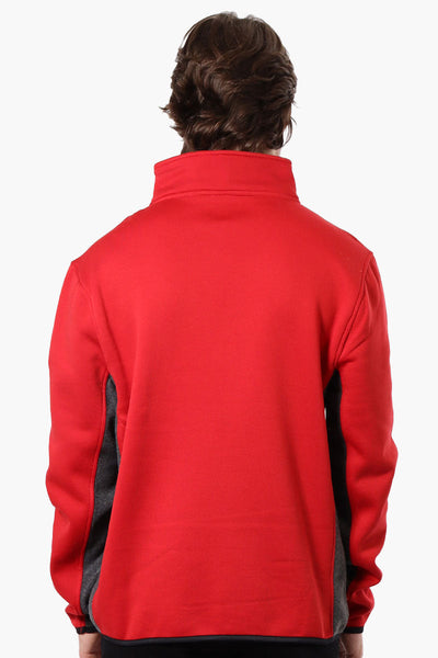 Canada Weather Gear Solid Half Zip Sweatshirt - Red - Mens Hoodies & Sweatshirts - Canada Weather Gear