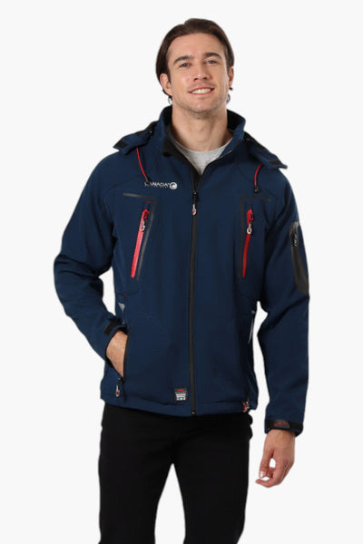 Canada Weather Gear Hooded 5 Zip Pocket Lightweight Jacket - Navy - Mens Lightweight Jackets - Canada Weather Gear