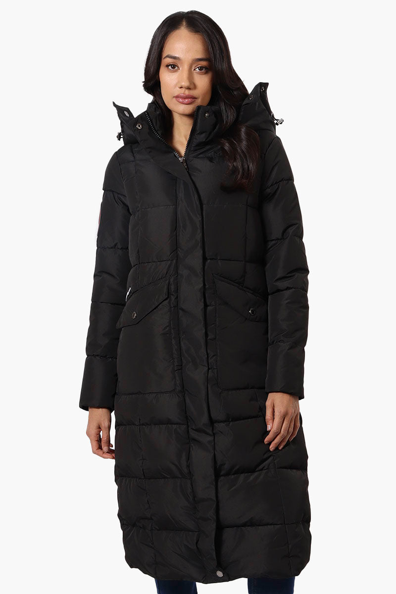 Super Triple Goose Maxi Puffer Parka Jacket - Black - Womens Parka Jackets - Canada Weather Gear