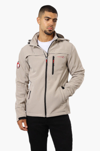 Canada Weather Gear Hooded Fleece Lined Lightweight Jacket - Stone - Mens Lightweight Jackets - Canada Weather Gear