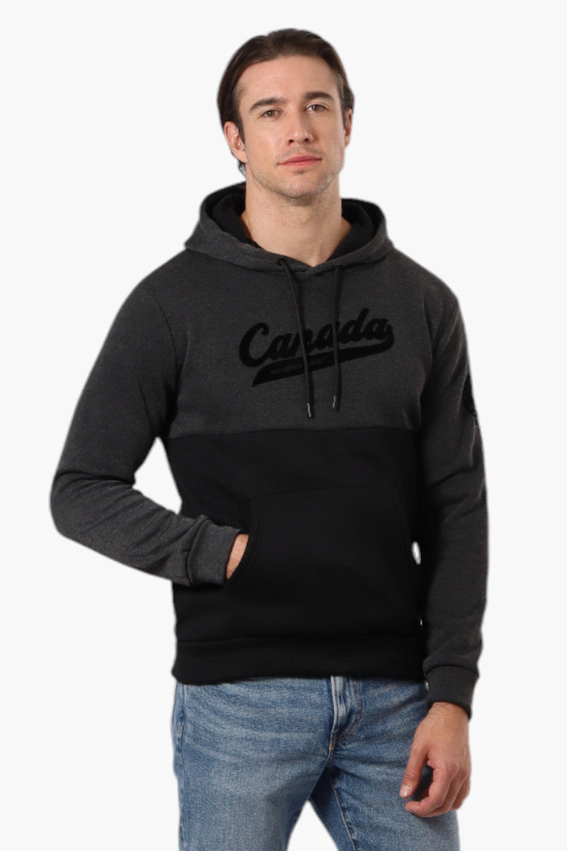 Canada Weather Gear Colour Block Chest Logo Hoodie - Black - Mens Hoodies & Sweatshirts - Canada Weather Gear