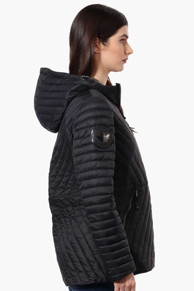 Canada Weather Gear Chevron Quilted Lightweight Jacket - Black - Womens Lightweight Jackets - Canada Weather Gear