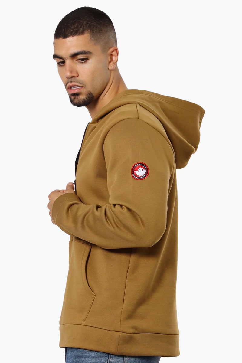 Canada Weather Gear Logo Zipper Detail Hoodie - Brown - Mens Hoodies & Sweatshirts - Canada Weather Gear