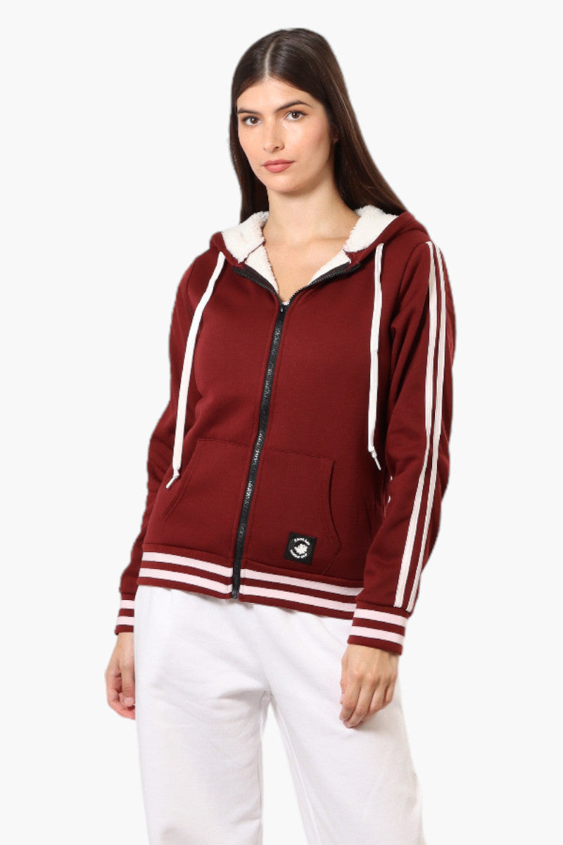 Canada Weather Gear Hooded Sherpa Lined Lightweight Jacket - Burgundy - Womens Lightweight Jackets - Canada Weather Gear