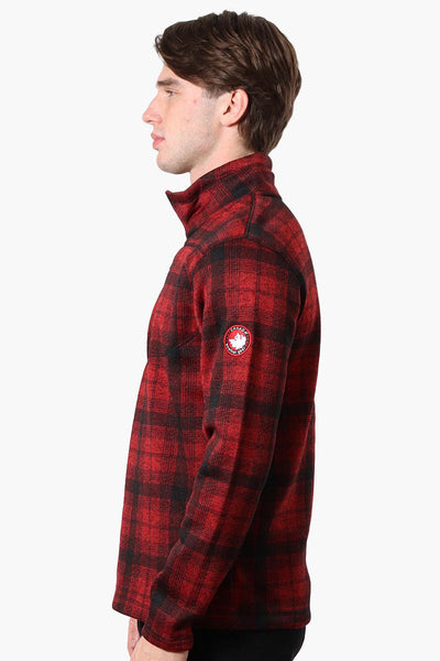 Canada Weather Gear Plaid Half Zip Sweatshirt - Red - Mens Hoodies & Sweatshirts - Canada Weather Gear