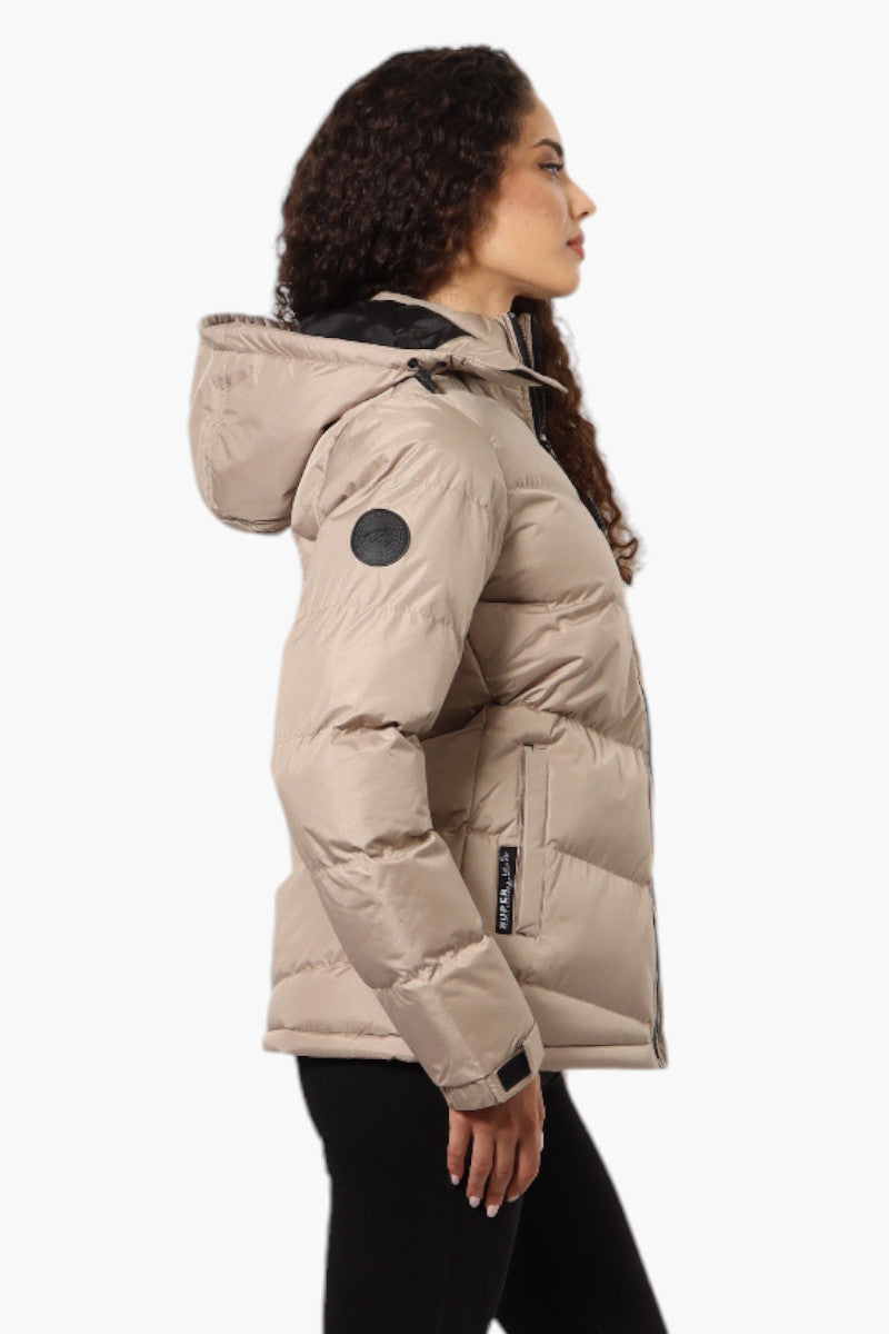 Canada Weather Gear Solid Bubble Bomber Jacket - Taupe - Womens Bomber Jackets - Canada Weather Gear