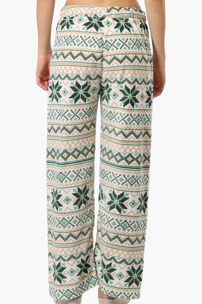 Canada Weather Gear Festive Pattern Wide Leg Pajama Pants - Green - Womens Pajamas - Canada Weather Gear