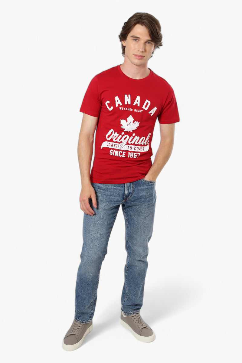 Canada Weather Gear Coast To Coast Print Tee - Red - Mens Tees & Tank Tops - Canada Weather Gear