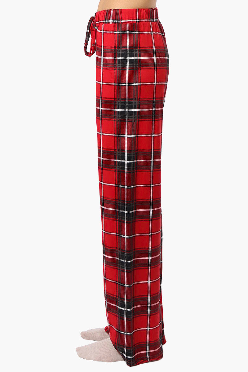 Canada Weather Gear Plaid Wide Leg Pajama Pants - Red - Womens Pajamas - Canada Weather Gear