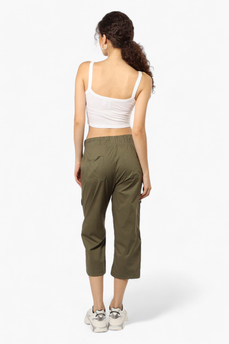 Canada Weather Gear Drawstring Cargo Capris - Olive - Womens Shorts & Capris - Canada Weather Gear