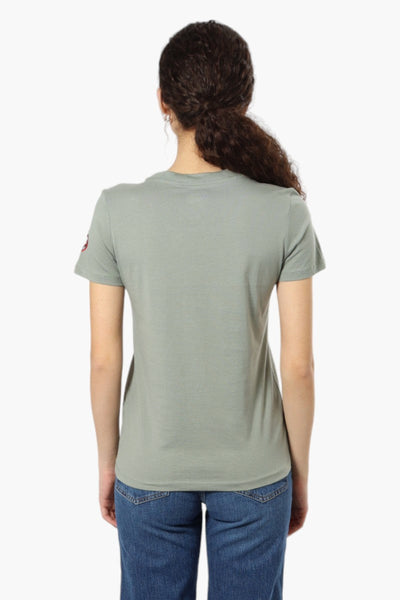 Canada Weather Gear Camping Print Tee - Olive - Womens Tees & Tank Tops - Canada Weather Gear