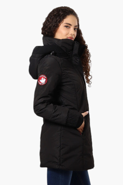 Canada Weather Gear Chevron Quilted Parka Jacket - Black - Womens Parka Jackets - Canada Weather Gear