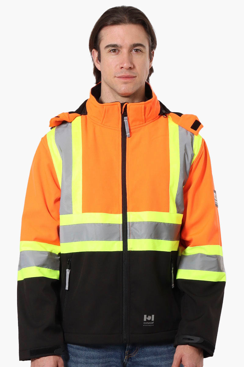 Canada Work Gear Hooded Hi-Vis Lightweight Jacket - Orange - Mens Lightweight Jackets - Canada Weather Gear