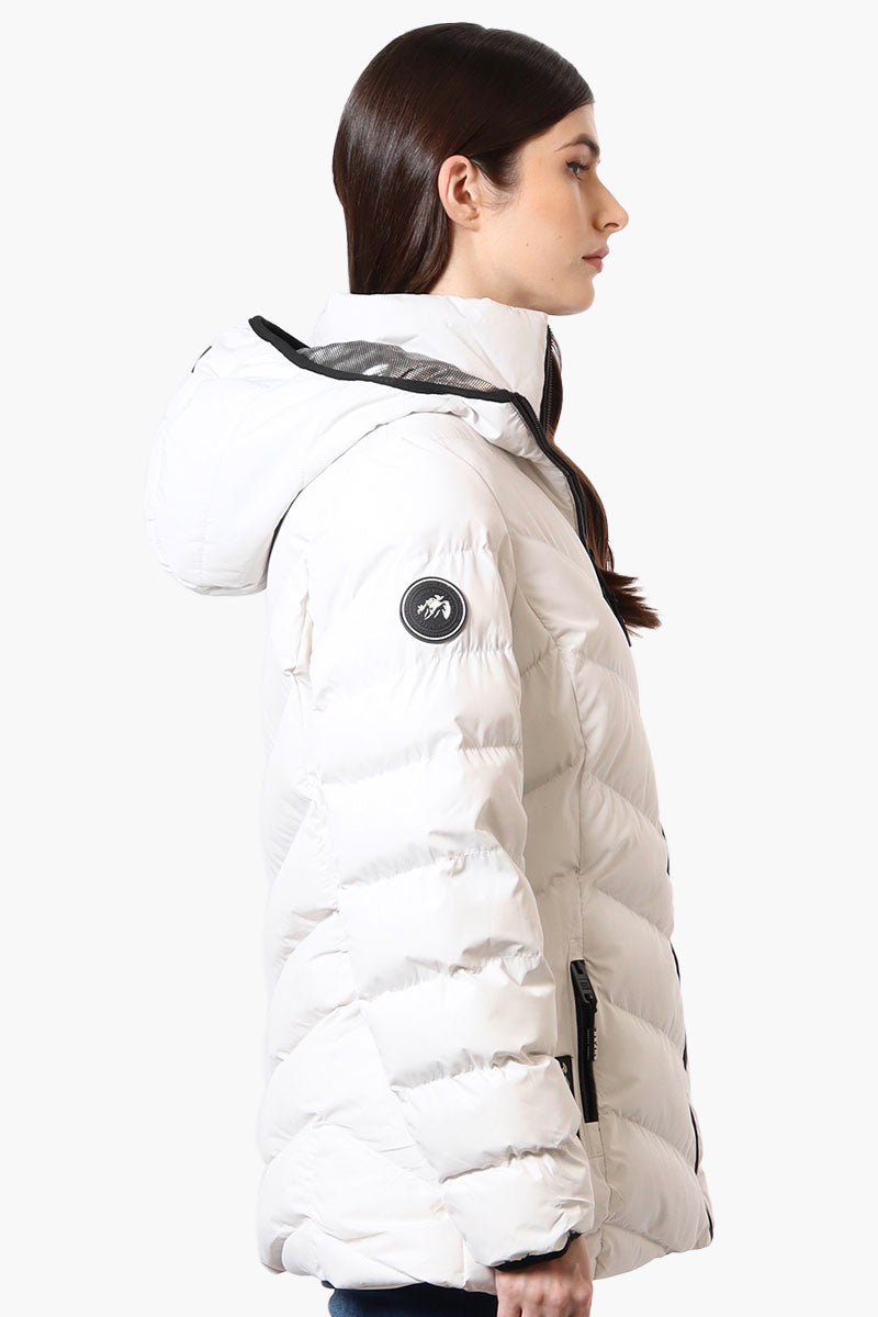 Super Triple Goose Heat Retention Lining Bomber Jacket - White - Womens Bomber Jackets - Canada Weather Gear