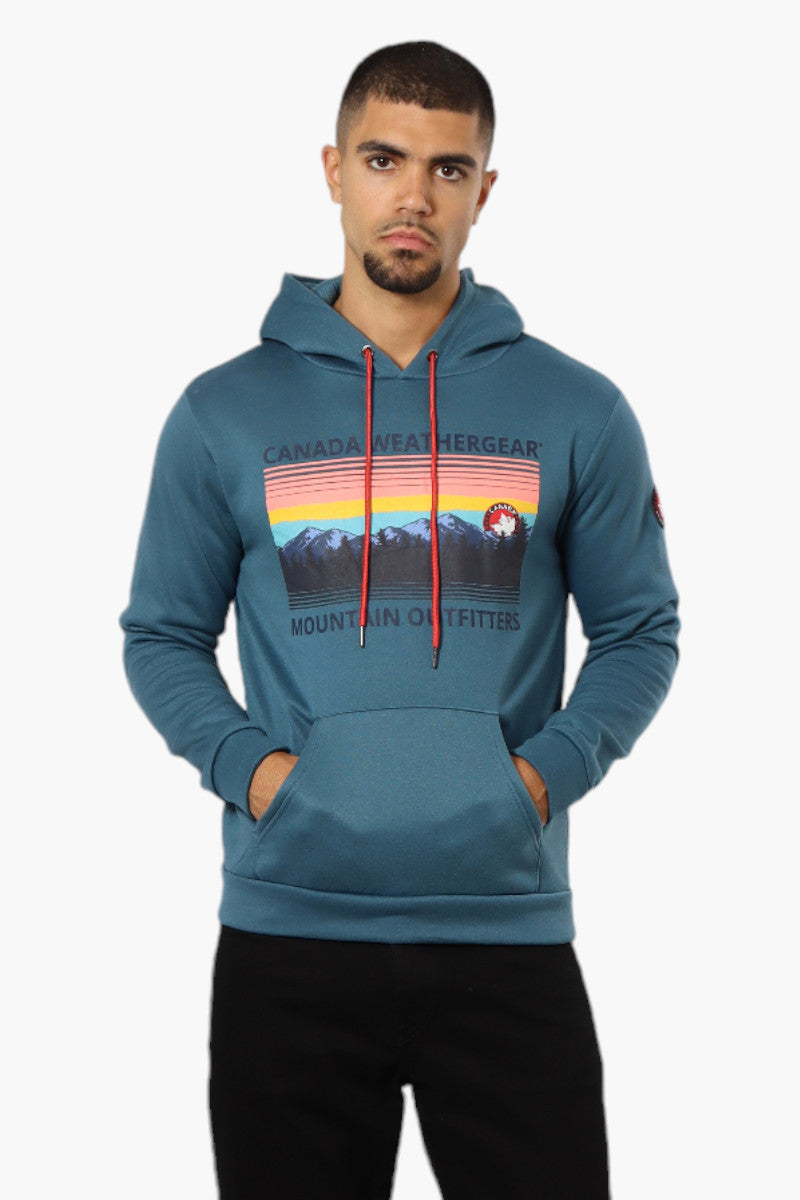 Canada Weather Gear Mountain Outfitters Print Hoodie - Teal - Mens Hoodies & Sweatshirts - Canada Weather Gear