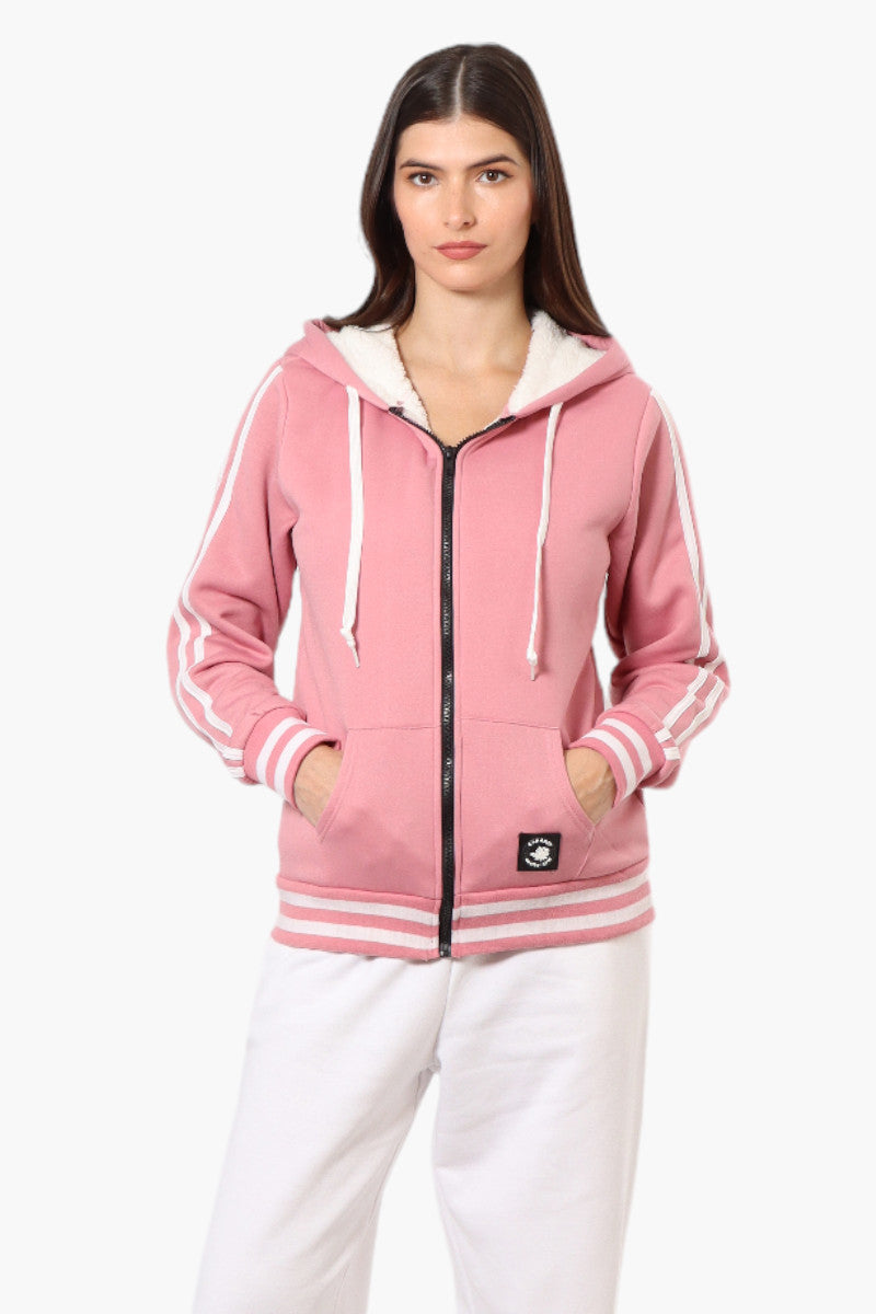 Canada Weather Gear Hooded Sherpa Lined Lightweight Jacket - Pink - Womens Lightweight Jackets - Canada Weather Gear