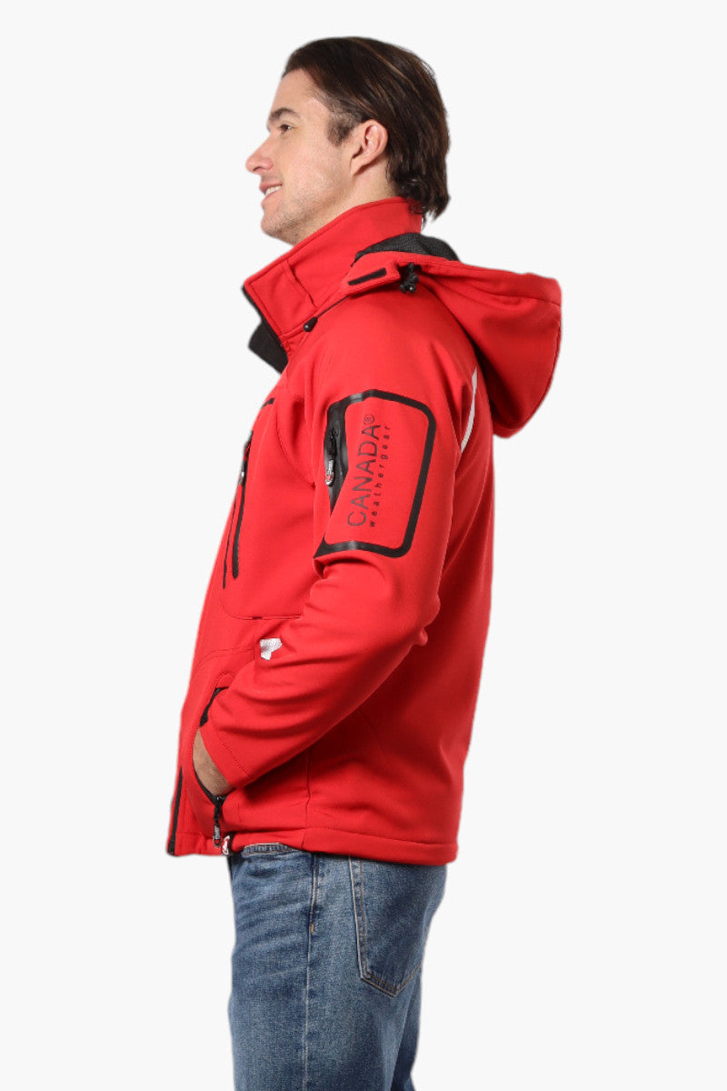 Canada Weather Gear Hooded 5 Zip Pocket Lightweight Jacket - Red - Mens Lightweight Jackets - Canada Weather Gear