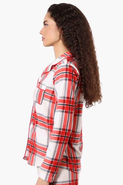 Canada Weather Gear Plaid Button Down Pajama Top - Red - Womens Pajamas - Canada Weather Gear