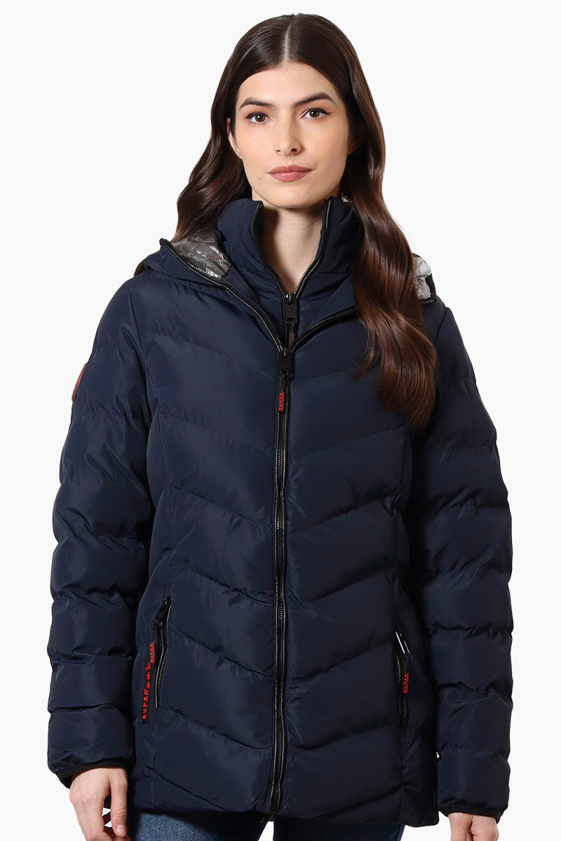 Super Triple Goose Heat Retention Lining Bomber Jacket - Navy - Womens Bomber Jackets - Canada Weather Gear