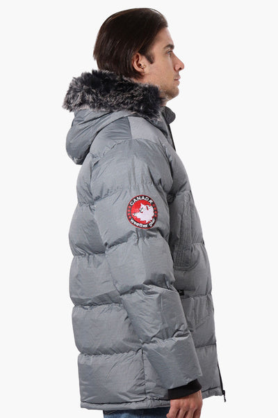 Canada Weather Gear Faux Fur Hood Parka Jacket - Grey - Mens Parka Jackets - Canada Weather Gear